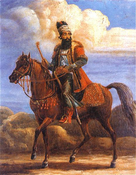 Aleksander Orlowski Persian dignitary on horseback Sweden oil painting art